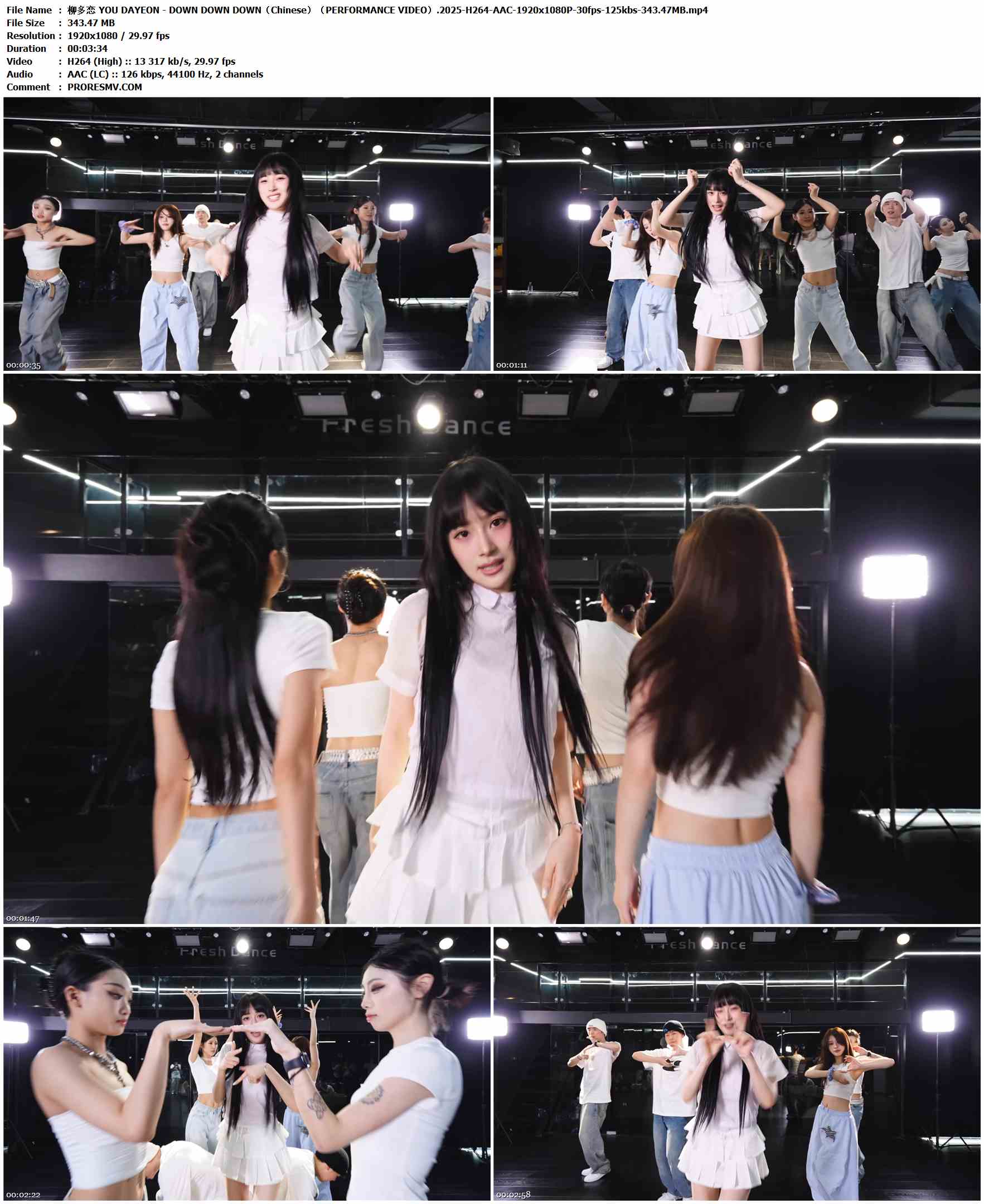 柳多恋 YOU DAYEON - DOWN DOWN DOWN（Chinese）（PERFORMANCE VIDEO）.2025-H264-AAC-1920x1080P-30fps-125kbs-343.47MB官方MV_高清MV